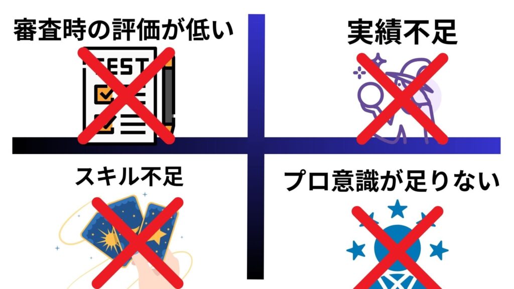 ステラに落ちた占い師に共通する原因は?(稼げないと判断された)